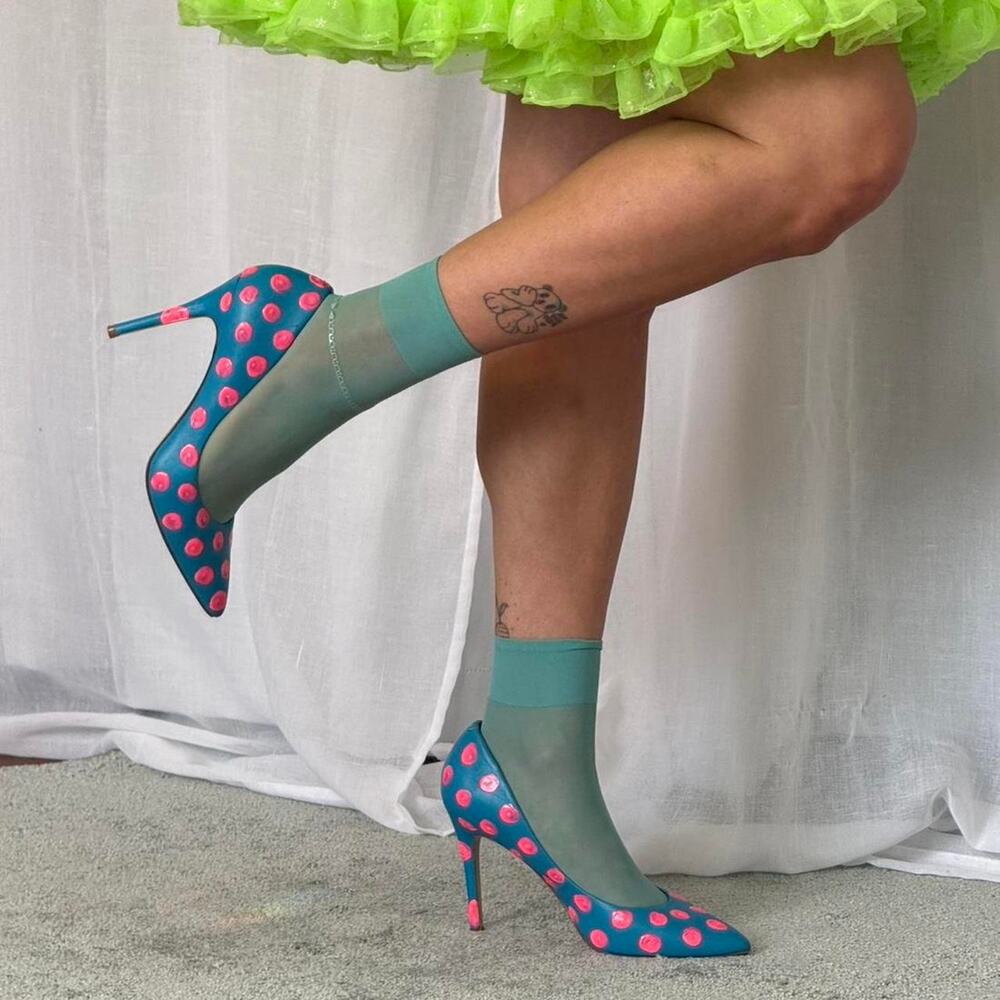 Y2K polka dot stiletto heels - Picture 4 of 8